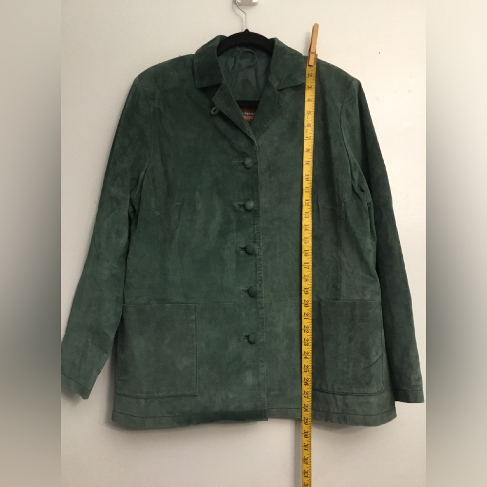 STAN HERMAN Men's Forest Green leather Jacket